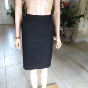 Valentino Boutique Black Wool Pencil Skirt Size 28